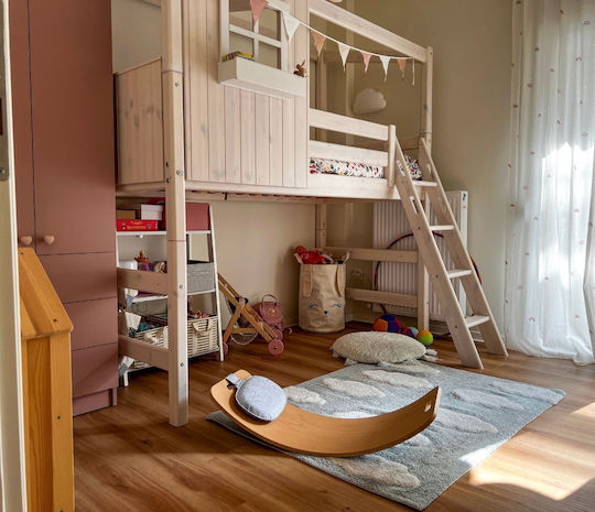 Baby Bliss Детско килимче Облаци Памучно Сив 100x140см