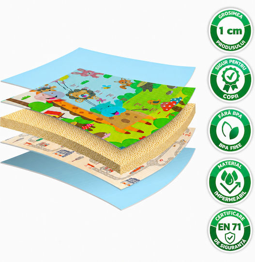 Ludiro Covor Pentru Copii Educativ Din Spumă Xpe Pliabil Drumul 200x180cm Grosime 10mm
