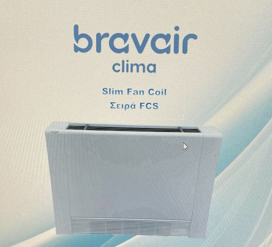 Bravair Clima FCS-100R Fan Coil Schlank 4.13/9.48kW Boden 149.2x13.1x65.7cm Weiß