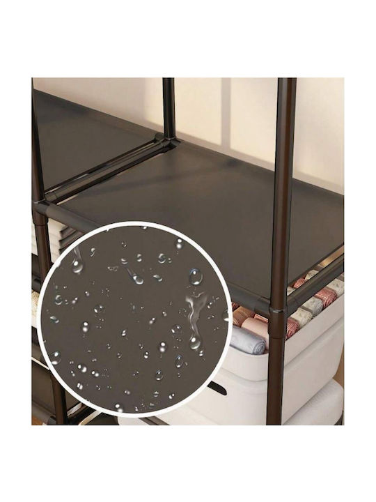 Floor Garment Rack made of Metal Black 173x36x107cm