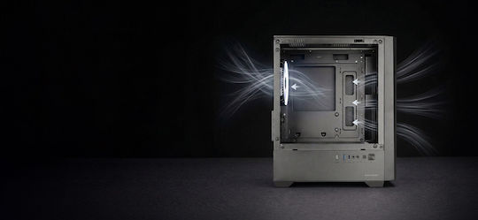 Tacens Mcquantum Gaming Midi-Turm Computergehäuse mit Seitenfenster Schwarze