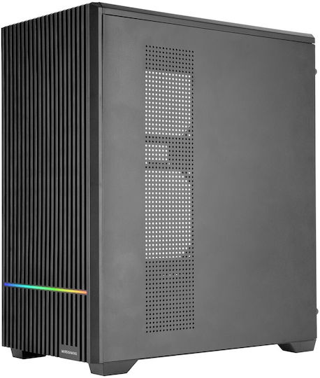Tacens Mcquantum Gaming Midi-Turm Computergehäuse mit Seitenfenster Schwarze