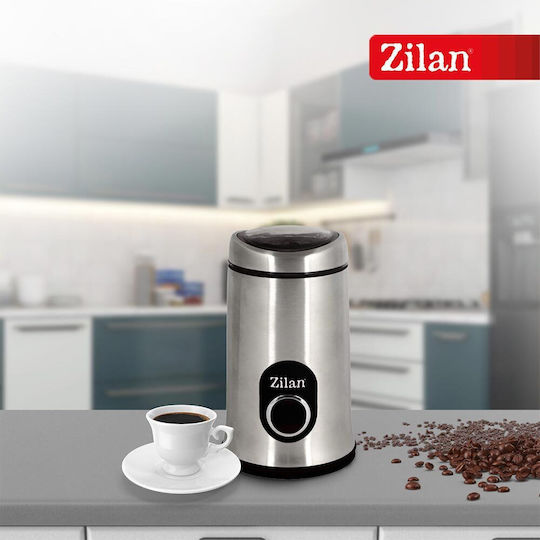 Zilan Elektrischer Kaffeemühle 150W mit einer Kapazität von 50gr Silber