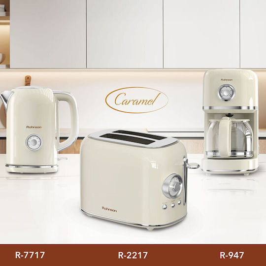 Rohnson Prăjitor de Pâine cu 2 Sloturi 800W Caramel