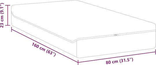 vidaXL Στρώμα Παιδικού Κρεβατιού 160x80+23cm