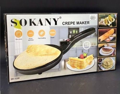 Sokany Уред За Палачинки 20см Черен 650W
