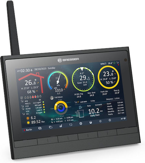 Bresser Wifi 7003520 Drahtlos Wetterstation Digital Tischplatte Gray