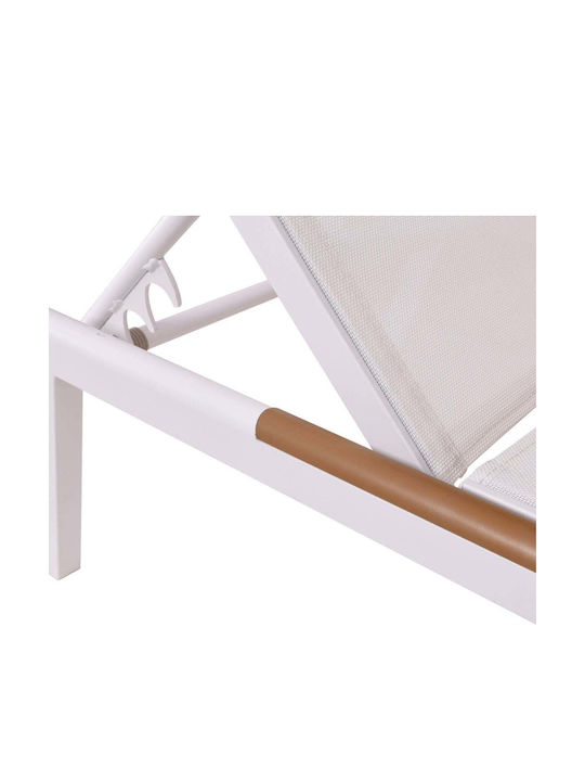 Woodwell Garten- und Pool-Liegestuhl Emily mit Textilene-Gewebe Weiß 201x66x35cm E6834,1