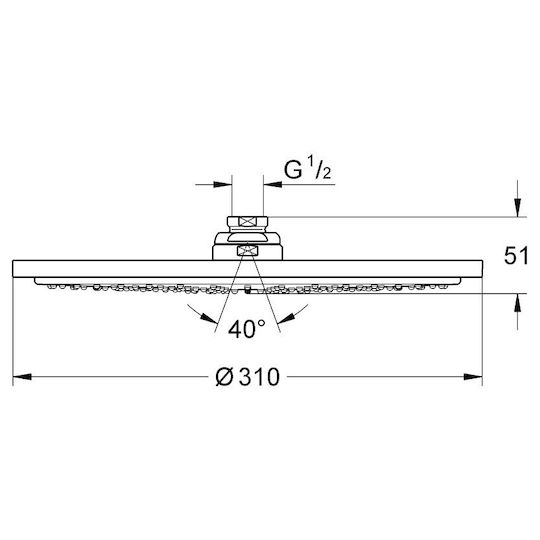Grohe Rainshower Στρογγυλή Κεφαλή Ντουζ 31cm