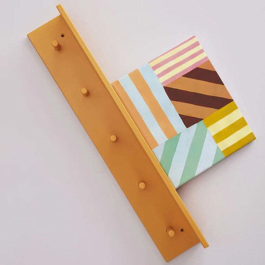 Kids Concept Star Детска Многопозиционна Винтова Дървена Закачалка Mango с Полица 60x9x10см