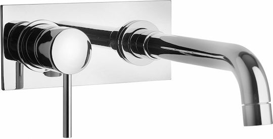 Paini Set Mischer & Auslauf für Wandmontage für für Waschbecken Silber