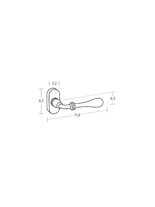 Roline Κ370-07 Захват Дръжка за прозорец Старо сребро K370-07
