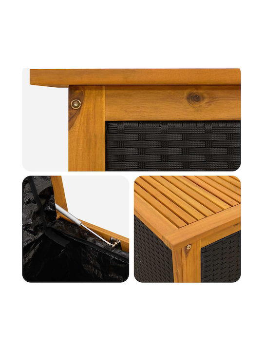 vidaXL Outdoor Storage Box Rattan 243 L Black L150xW50xH56cm