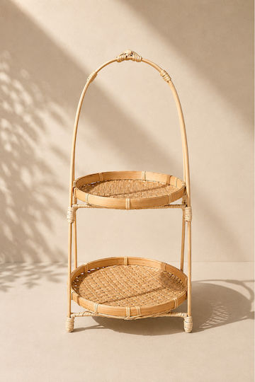 Kaemingk Dessert Tower Stand with 2 Tiers Gold 19x19x40cm