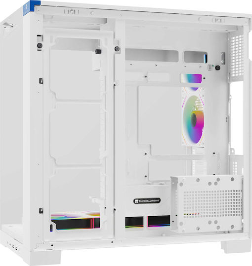 Thermalright A70 Геймърско Midi Tower Компютърно Кутийо с Страничен Прозорец и ARGB Осветление Бяло