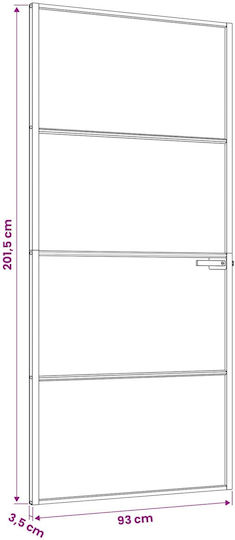 Vidaxl Стайна Врата 93 X 201,5 Cm Натрошено Стъкло Алуминий