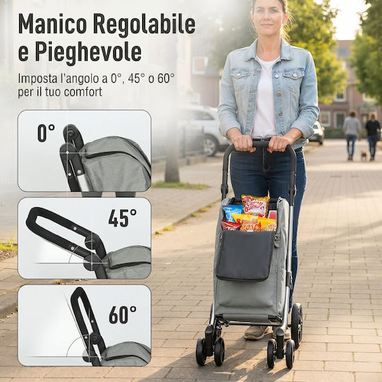 Shopping Trolley Gray 46lt