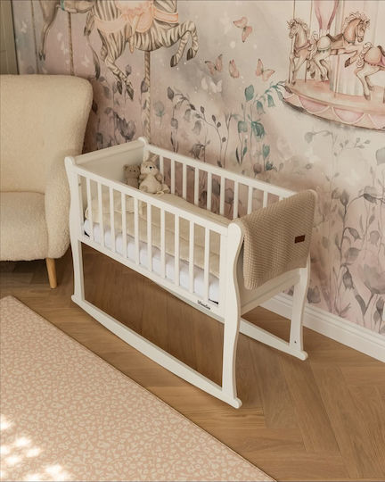 Woodies Safe Dreams Leagăn-Parc cu Saltea și Roți Alb Woodies Safe Dreams Leagăn-Parc cu Saltea și Roți Alb