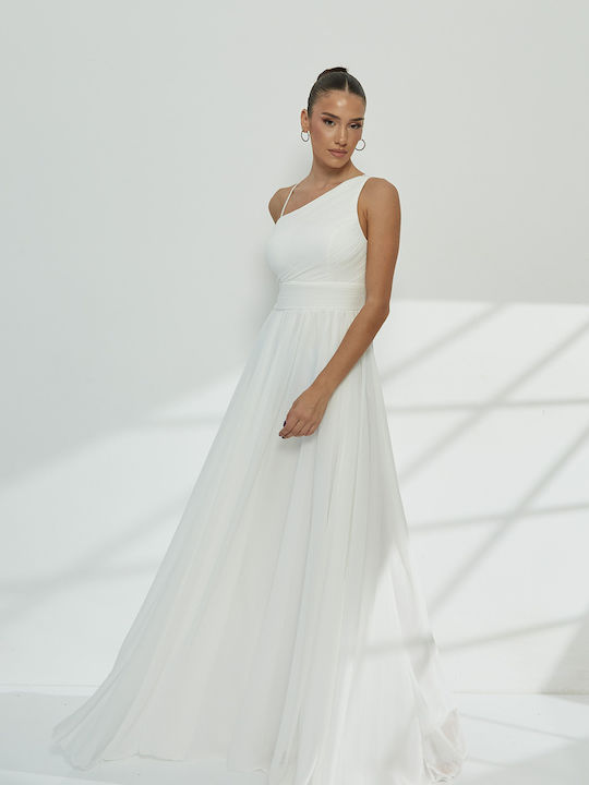 One Shoulder Dress Pleated Bust