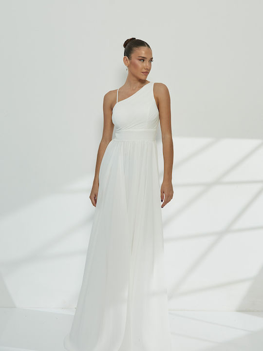 One Shoulder Dress Pleated Bust