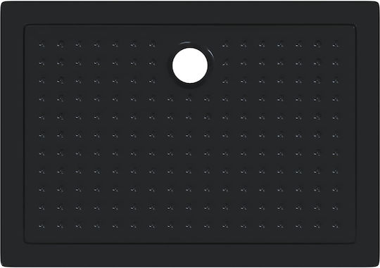 vidaXL Rectangular Acrylic Shower Tray 100x70cm Black