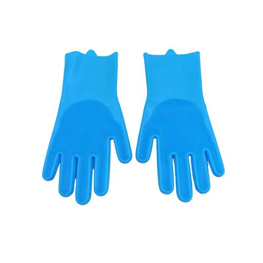 Silicone Cleaning Gloves Blue