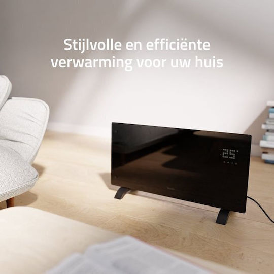 Hombli Floor Convector Heater 2000W Mica with Electronic Thermostat 82x45cm Black