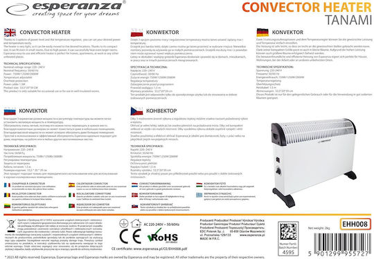 Esperanza Tanami Convector Heater Floor 2000W 39x53.5cm White