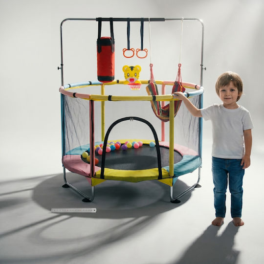 Trambulină Pentru Copii 6-în-1 Diametru 140 cm Cu Plasă De Protecție Multicoloră