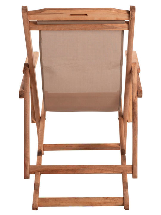 Deckchair Limnos Wooden With Arms Natural 62.5x97x105cm
