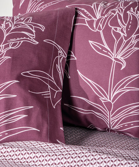 Kentia Saporo Комплект Чаршафи Супердвойни 240x270см Bordo-pink (4бр)