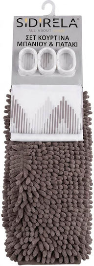 Sidirela Badematten Set E-2668-9 Grau/Braun-Weiß 45x75cm 2 Stück