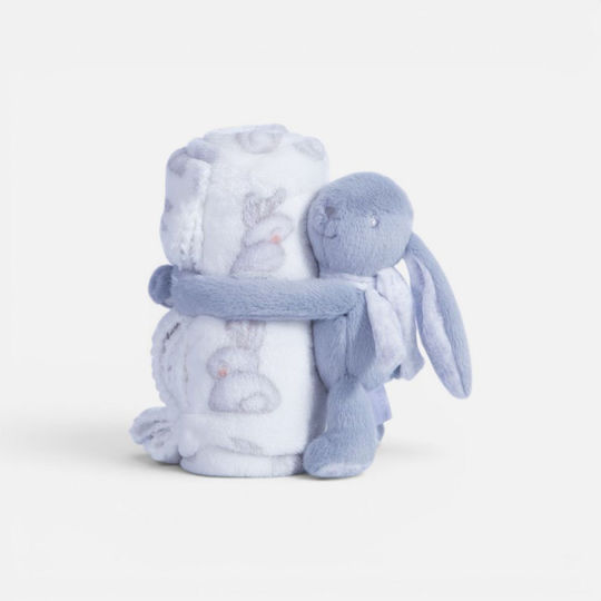 Nef-Nef Homeware Одеяло за гушкане и люлка Bunny Boo Флийс Сив 75x100см