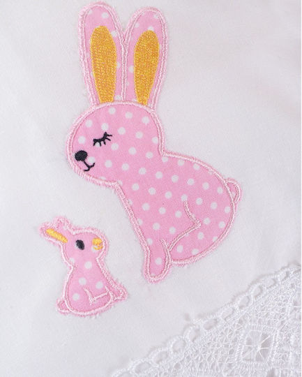 Rythmos Miffy Комплект Бебешки Чаршафи За Количка Памучни Розов 100x160бр 3бр