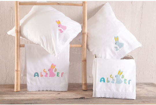 Rythmos Miffy Комплект Бебешки Чаршафи За Количка Памучни Розов 100x160бр 3бр
