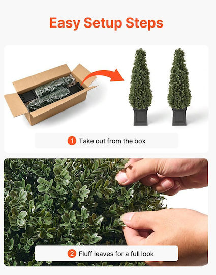 Vevor Изкуствено Дърво Boxwood Topiary 1000 Мм Комплект 2 Бройки