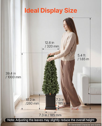Vevor Изкуствено Дърво Boxwood Topiary 1000 Мм Комплект 2 Бройки