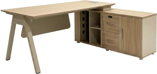 Birou Profesional Colțar Stark 200x90x75cm Oak-Bej