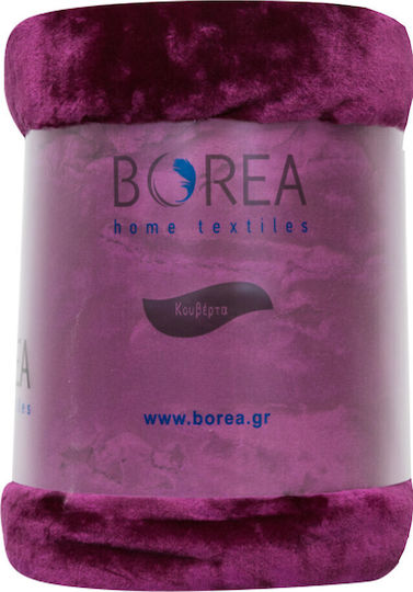 Borea K-4 Κουβέρτα Βελουτέ Μονή 150x220εκ. Πετρόλ