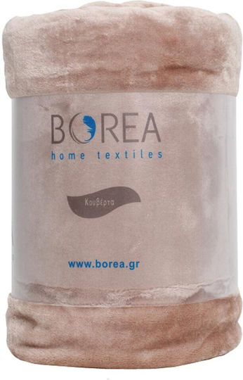 Borea K-4 Κουβέρτα Βελουτέ Μονή 150x220εκ. Πετρόλ