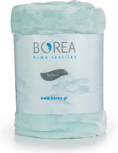Borea K-4 Κουβέρτα Βελουτέ Μονή 150x220εκ. Πετρόλ