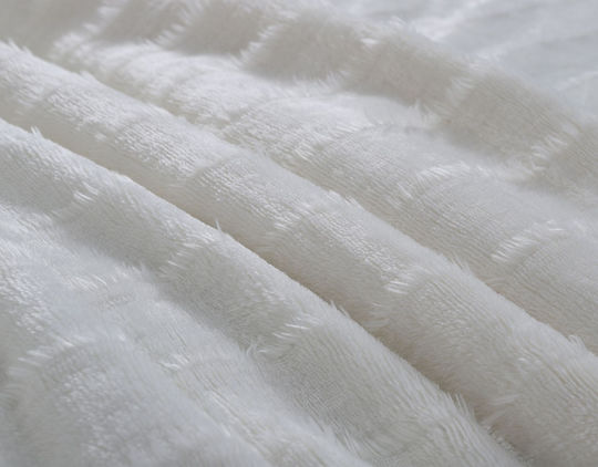 Silk Fashion Fleece Blanket Super King 220x240cm Ivory