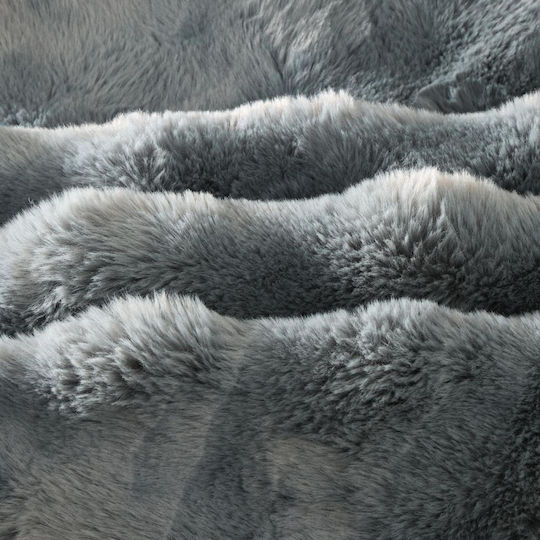 Olia Home Furry Blanket Super Double 220x240cm Gray