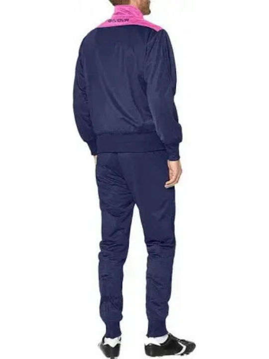 Herren-Sweatpants Glänzendes Sweatpants Set Mit Elastik Blau
