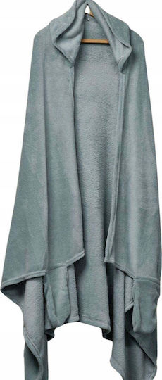 Today Velvet Blanket with Sleeves 115x165cm Green