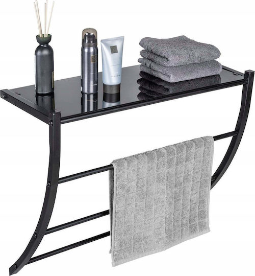 Wenko An Der Wand Montiertes Badezimmerregal Glas Schwarze