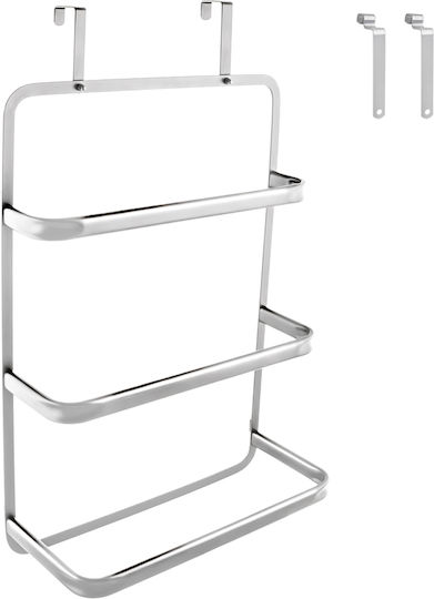 AWD Interior An Der Wand Montiertes Badezimmerregal Metallisch 42.5x22.5x70cm Grau