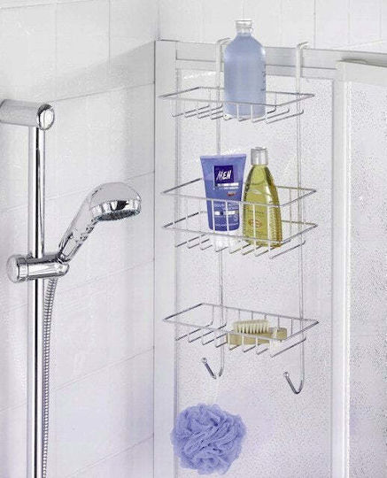 Wenko Revigo An der Wand montiert Badezimmerregal Metallisch mit 3 Regalböden 22.5x18.5x57cm Weiß