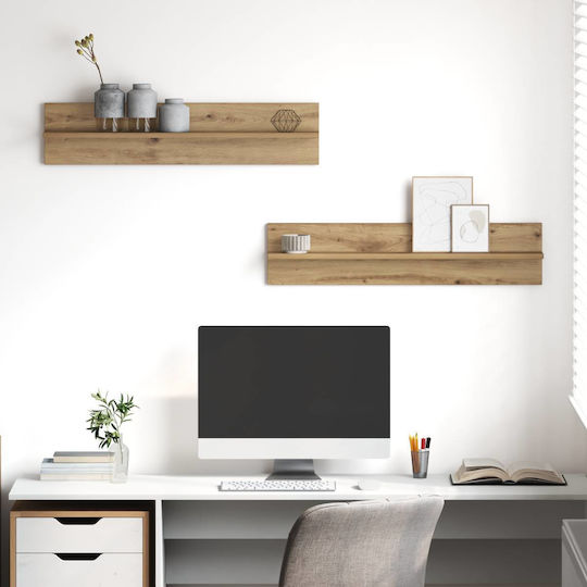 vidaXL Regale An der Wand montiert Badezimmerregal Hölzernes 80x11.5x18cm Braun vidaXL Regale An der Wand montiert Badezimmerregal Hölzernes 80x11.5x18cm Braun