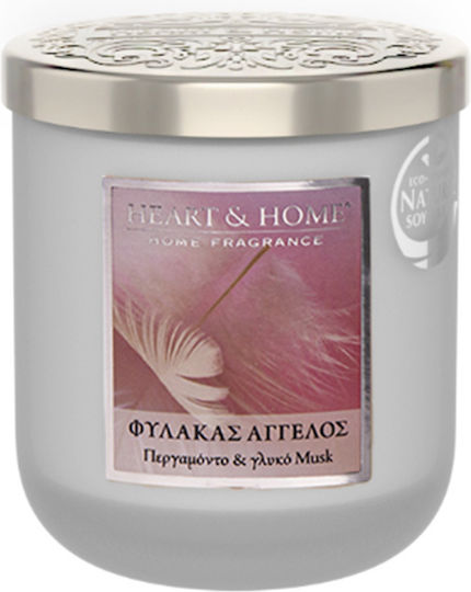 Heart & Home Ароматична Свещ от Соя в Буркан с Аромат Ангел Пазител Бергамот и Сладък Мускус 115гр